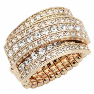 Romantico oro placcato in acciaio inox anello regolabile in cristallo trasparente a grappolo intarsio alla moda a forma di numero per i bambini - Product Image 2