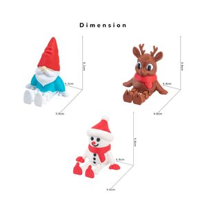 Figuras Decorativas de Plástico Impresas en 3D, Santa Claus, Alce, Muñeco de Nieve, Articuladas, Creativas, Unisex, Hechas a Mano, para Regalo - Product Image 4