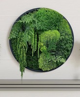 Décoration Murale Artisanale en Mousse Naturelle Verte Stabilisée et Préservée, Forme de Renne, Fleurs Séchées pour Noël