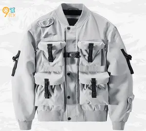 Custom Design Windproof Fashion Down Jacket Street Multifunctional Windbreaker Workwear Jacket For Men