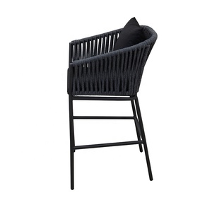 Bistro comptoir hauteur tabourets de salle à manger ensemble meubles extérieur jardin haute barre corde aluminium Table <span class=keywords><strong>chaises</strong></span> - Product Image 5