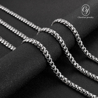 Ensemble de bijoux pour homme : Bracelet minimaliste en chaîne Dragon Bone avec fermoir carré et Collier en acier inoxydable, style Hiphop et Soirée, Vente en gros