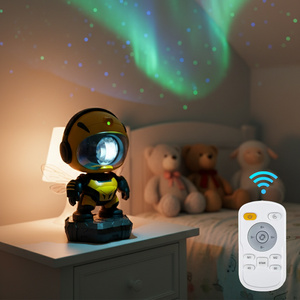 Lámpara de Noche Inteligente con Forma de Abeja para Habitación Infantil, con Control Remoto, Temporizador, Regulable, RGB, Nebulosa Estrellada, Lámpara LED de Techo, Ayuda para <span class=keywords><strong>Dormir</strong></span>, Enchufable - Product Image 1