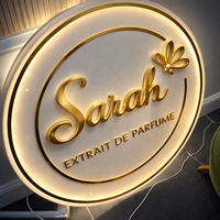 Enseigne Murale Ronde LED Personnalisée pour Extérieur, Logo Commercial 3D, Lettres Lumineuses, Boîte à Lumière Publicitaire LED