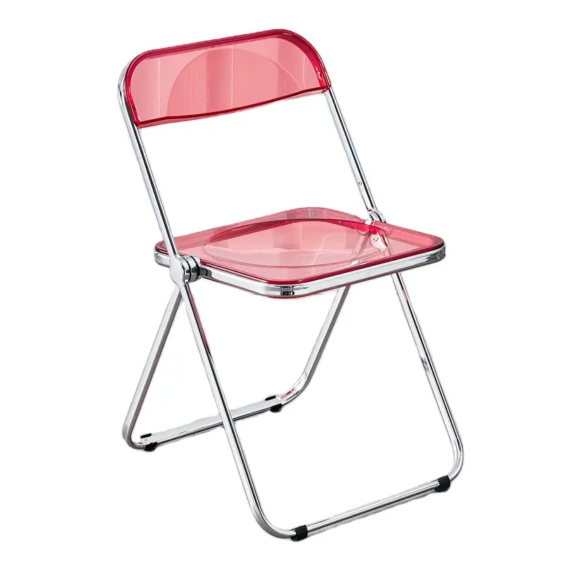 Cadeiras dobráveis ao ar livre Cadeira dobrável Acrílico Metal luxuoso nórdico moderno