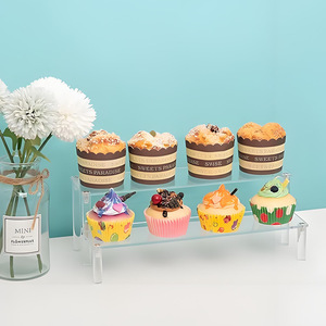 4-Tier Acrylic Clear Display Riser Stand Desktop Organizer for Showcase for Perfume Buffet Cupcake Holder <b>Rack</b> - Product Image 5