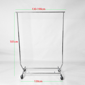 Load Capacity Commercial Grade <strong>Clothing</strong> Garment Racks <strong>Heavy</strong> <strong>Duty</strong> Sing <strong>Rail</strong> Adjustable Collapsible Rolling Clothes Rack on Wheels - Product Image 6