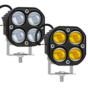 3インチレンズプロジェクターヘッドライト12vホワイトイエローLEDライトバーオフロードライト4x4ジープラングラーオートバイLEDヘッドライト用