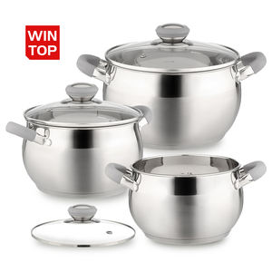 Großhandel Elegantes Multifunktions-Kochgeschirr-Set aus Edelstahl in Apfelform, Kasserollen- und Suppentöpfe mit Deckel - Product Image 1