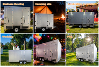 Nouvelle toilette publique automatique autonettoyante, toilette mobile portable, toilette de camping, douche combinée sur remorque, toilettes
