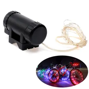 Colorato impermeabile bici filo stringa torcia avvertimento luci ruota bicicletta 20 led stringa bicicletta led luci ruota pneumatico luce