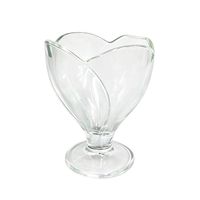 Coupes à dessert en verre transparent en forme de fleur avec base sur pied, bols à sundae en forme de pétale de tulipe pour glaces, parfaits, puddings et fruits