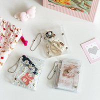 Dompet Koin Mini PVC Transparan Dengan Kancing Tekan, Kantong Kartu Multifungsi untuk Penyimpanan Barang-Barang Kecil