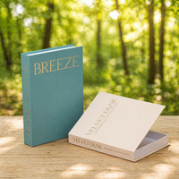 Lot de 2 faux livres en lin avec couverture dorée et rangement dissimulé pour chambre à coucher, étagère, échantillon de pièce, accessoire de photographie