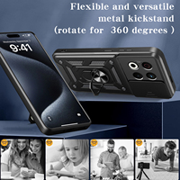 TPU + PC 2 en 1 hybride antichoc armure métal porte-anneau coulissant caméra housse pour tecno spark 30 / 30Pro 4G couverture arrière