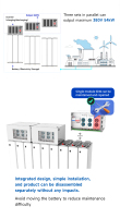 Système de générateur d'énergie solaire au carbone bleu 45kWh 90kWh 135kWh 380V monophasé/triphasé 18kW 36kW 54kW système solaire tout en un