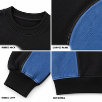 Sweat-shirt personnalisé pour homme en coton bouclette épais 320 GSM, col rond, coupe oversize, épaules tombantes, style streetwear, vente en gros OEM