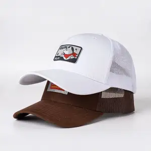 3D कढ़ाई कस्टम लोगो 6 पैनल रिक्त Snapback टोपी, कपास Gorras टोपी, जाल Trucker टोपी