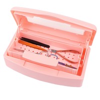 Bandeja esterilizadora de acrílico transparente reutilizable 2 en 1 para herramientas de uñas, caja de almacenamiento para desinfección, logotipo personalizado para pinzas y empujadores de uñas de salón