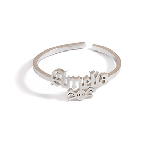 Fashion Rings Letter Shape Stainless Steel Personalized Name Ring Unisex Halloween Jewelry JZ21134BL - Product Image 5