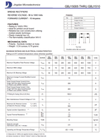 Redresseur de pont monophasé passivé au verre GBJ1501 100V 15A, boîtier traversant, alimentation 100% originale et traceable