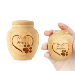 Nouvelle Arrivée : Boîte Commémorative en Bois de Bambou Naturel pour Cendres, avec Motif Empreinte de Patte, pour Chiots, Chatons et Jeunes Animaux de Compagnie – Coffret Souvenir - Product Image 4