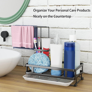Bellissimo organizer da lavello in vero acciaio inossidabile, vassoio porta spugne e scolapiatti con pietra per asciugatura - Product Image 3