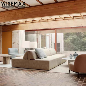 WISEMAX MUEBLES muebles modernos para el hogar sala de estar sofás tela lino <span class=keywords><strong>blanco</strong></span> combinación esquina L sofás modulares conjunto para 7 plazas - Product Image 5