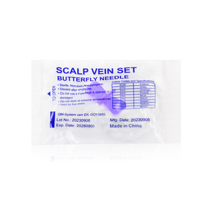 <span class=keywords><strong>Aguja</strong></span> de Recolección de Sangre para Veterinaria, Tipo Mariposa, para Perros, 18G-27G, Luer Slip/Luer Lock - Product Image 3