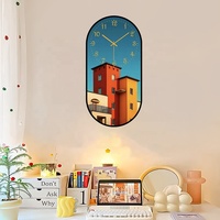 Horloge murale silencieuse en plastique, style abstrait, pour la maison, sans tic-tac, décoration murale moderne, ornement pour appartement, décoration murale artistique