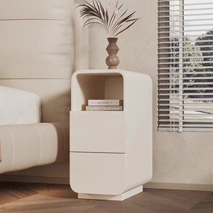 Crème vent lumière luxe petite table de chevet extrêmement étroite maison moderne simple <span class=keywords><strong>taquet</strong></span> français chevet casier armoire tête de chevet - Product Image 2