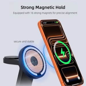 Base de Carga Magnética Plegable 3 en 1, Cargador Inalámbrico Rápido y Portátil para iPhone, Reloj y Auriculares, con Iluminación Ambiental Nocturna - Product Image 4