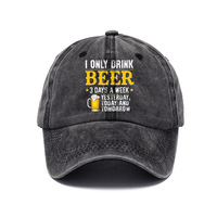 Gorra de Béisbol Retro de Algodón Lavado Estampada para Hombre, Estilo Vintage, de Comercio Exterior, ¡Gran Venta!