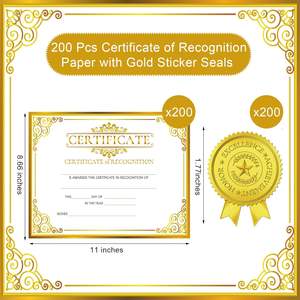 Vente en gros de certificats de reconnaissance Papier de certificat avec des sceaux d'autocollant en or Prix pour les réalisations de diplôme - Product Image 2