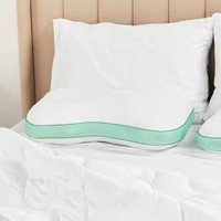 Modernes Atmungsaktives Bambus-Nackenkissen in Queensize, Doppelseitig mit Zerkleinertem Kühlendem Memory-Schaum und Wasserdichter Kühlgel-Schicht