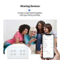 Interrupteur intelligent Wi-Fi LangYeao Tuya, 2/3/4/5/6/8/10 voies, compatible Alexa Google, commande vocale, contrôle à distance via application, programmation avec neutre