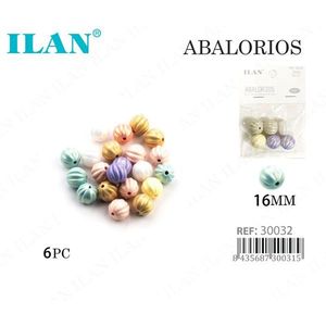 Ilan Abalorios Perline a Forma di Lanterna Colorate Pastello 16mm, Confezione da 6 Pezzi - Product Image 1