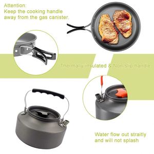 Gran oferta de utensilios de cocina de aluminio para 2-3 personas, juego de utensilios de cocina portátil para senderismo, mochilero, precio de fábrica, cocina OEM - Product Image 4