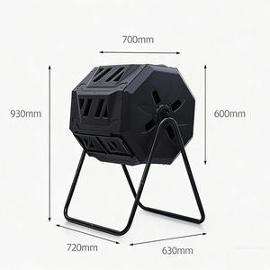 Compostador de Jardín Giratorio Doble de 160L con Diseño de Rodillo, Contenedor de Fertilizante Orgánico de Plástico <span class=keywords><strong>para</strong></span> Desechos de Exterior - Product Image 6