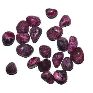 Wholesale Factory Supply Ruby Tree Agate Dyed tumbled stones Crystal Craft Natural Mineral Tumbled Stones