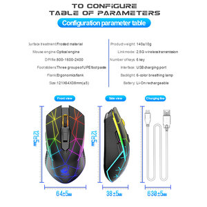 Ratón Inalámbrico ZIYOU LANG de 6 Teclas con Clic Silencioso X9 para Juegos, Receptor USB Mecánico de 2.4ghz - Product Image 6