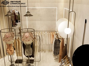 Meubles de magasin de vêtements Étagère en laiton Présentoir de vêtements Magasin de vêtements pour femmes Design de meubles d'intérieur - Product Image 2