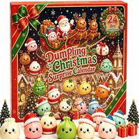 Calendrier de l'Avent de Noël 2026 : Assortiment de Jouets Anti-Stress Squishy TPR en Forme de Dumpling de Noël, 24 Surprises de Fêtes