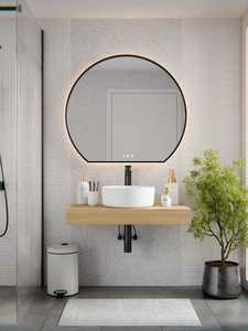 Touch Switch <b>Wall</b> Hanging Modern Salon Apartment Online Technical Support <b>LED</b> 2 Years Warranty Organic Round <b>Mirror</b> - Product Image 4