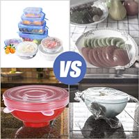 Couvre-aliments extensibles en silicone réutilisables, durables, adaptés à de nombreuses tailles et formes de contenants, supérieurs pour garder les aliments frais