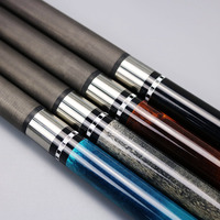 Queue de billard de qualité supérieure de la marque VanQs, en fibre de carbone véritable, avec embout en érable, poignée en cuir de 12,5 mm, 1/2