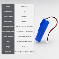 Baterai Pengganti untuk Water Flosser 3.7V 2000mAh 18650 dengan Konektor 51005-2P Paket Peningkatan Irigator Oral Tanpa Kabel