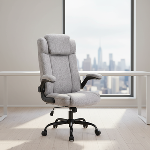 Sedia da Ufficio Girevole Moderna Ergonomica, Poltrona Direzionale per Ospiti e Manager, Sedia da <span class=keywords><strong>Scrivania</strong></span> Morbida per Casa e Ufficio - Product Image 1