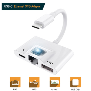 USB <b>C</b> to Network Cable Three-in-one <b>Adapter</b> 100 Mbit/s Network Port RJ45 to USB <b>C</b> Ethernet with USB Port +<b>C</b> Charging Compatible - Product Image 4