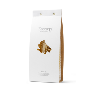 Pâtes italiennes Zaccagni Mafaldine de haute qualité 500g de semoule de blé dur Artisanal Italie fournisseur alimentaire - Product Image 1